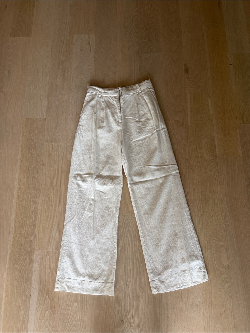 Abercrombie & Fitch womens white linen trousers